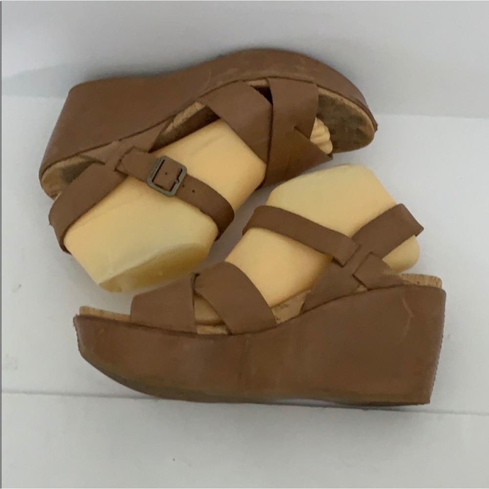Authentic Kork-Ease designer leather wedge sandals Sz 10 - Picture 7 of 9